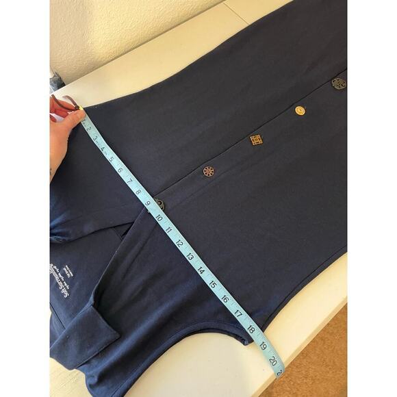 Soft Surroundings Dark Blue Sleeveless Button Detailed Front Midi Dress Size S - Picture 10 of 14